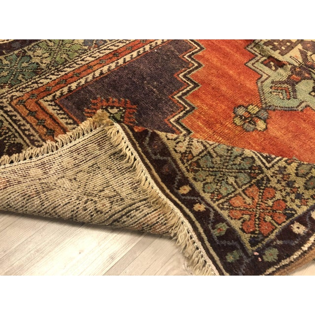 Vintage Handmade Wool Tribal Rug- 3′8″ × 5′7″ For Sale - Image 4 of 11