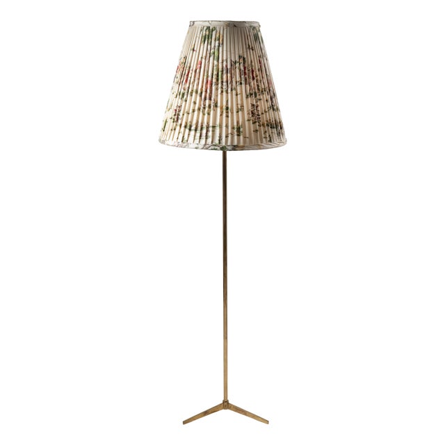 Patinated Brass Floor Lamp from Stilnovo, 1950s For Sale