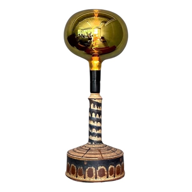 Danish Ceramic Table Lamp by Jette Hellerøe for Axella, Denmark, 1970s For Sale