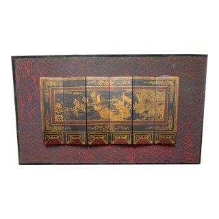 19th Century Chinese Gilt Inkwash Painted Screen For Sale