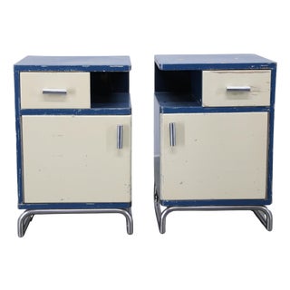 Bauhaus Nightstands, Czechoslovakia, 1930s, Set of 2 For Sale
