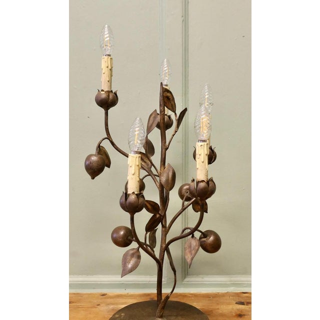 1970s Large Italian Toleware Table Lamp, 1970 For Sale - Image 5 of 8