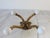 Vintage Brass and White Porcelain 4-Hook Wall Mount Coat or Hat Hanger For Sale - Image 4 of 8