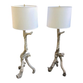 Oly Resin Tree Form Floor Lamps - a Pair For Sale