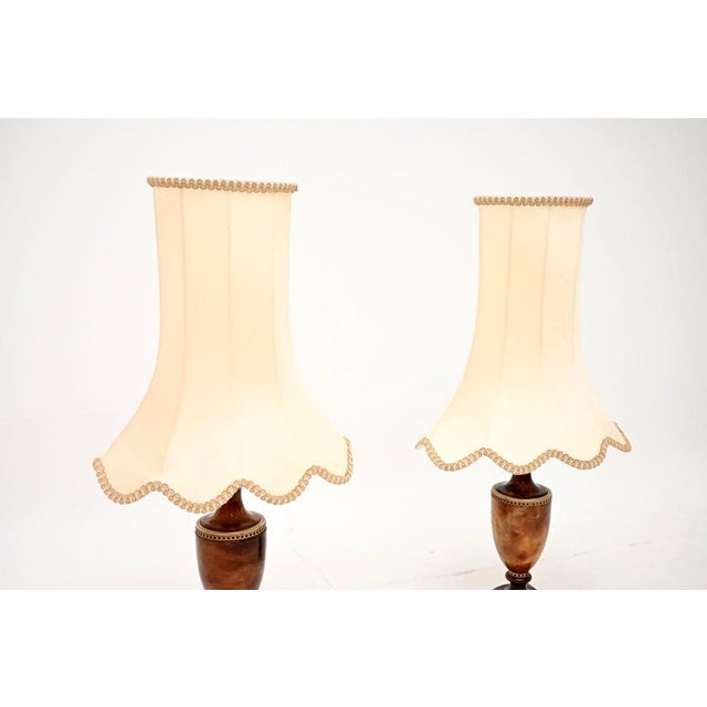 Antique Italian Alabaster Table Lamps, 1950s, Set of 2 For Sale - Image 3 of 11