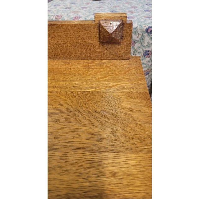 1900 - 1909 Antique Oak Arts & Crafts Mission Table For Sale - Image 5 of 12