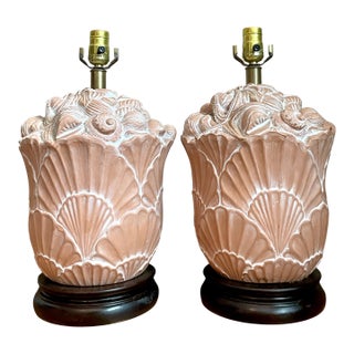 Vintage Frederick Cooper Shell Lamps - Pair For Sale