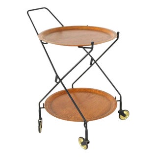Trolley with Loose Round Trays in the style of Jie Giantofte, 1970s For Sale