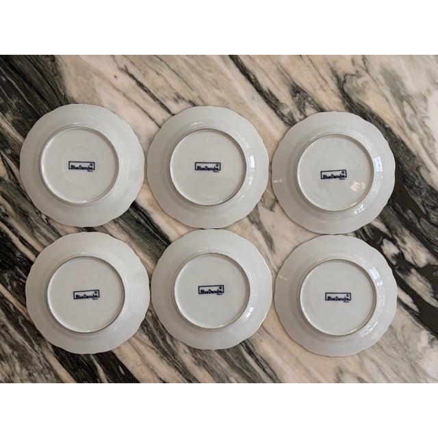 English Set of 6 Blue Danube Bread & Butter Plates For Sale - Image 3 of 5