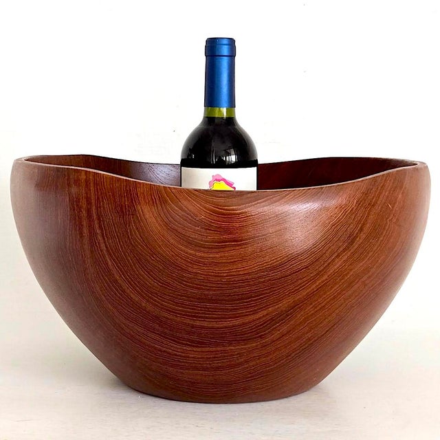 Offered is a beautiful extra large hand turned teak wood bowl. Perfect for large gatherings and people serious about...