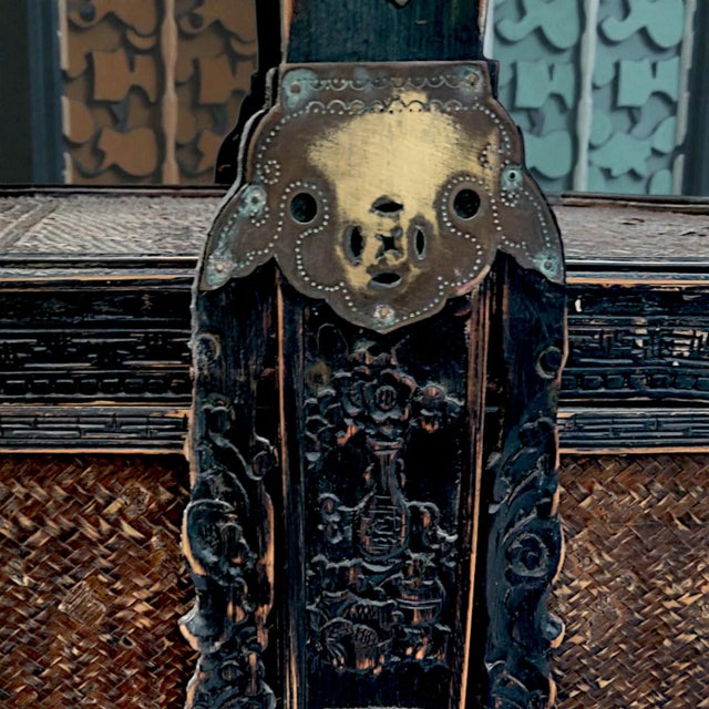 1950's 3 Tiered Octagonal Brass Handled Chinese Wedding Basket For Sale - Image 11 of 18