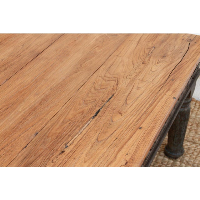 Long Antique Indian Takhat Teak Coffee Table For Sale - Image 11 of 13