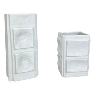 Op Art Vases by Martin Freyer for Rosenthal, Germany, 1970s, Set of 2 For Sale