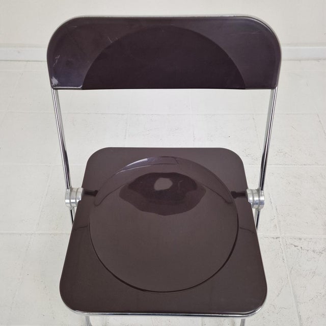 Brown Plia Folding Chair by Giancarlo Piretti for Castelli, Italy For Sale - Image 8 of 14