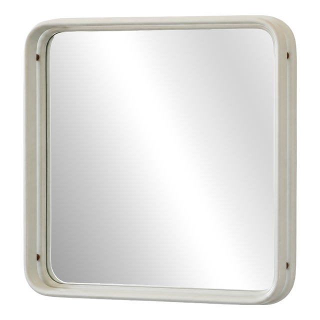 Mid-Century Italian Mirror with Wooden Frame For Sale