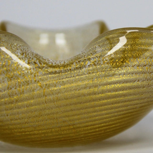 Vide-Poche or Ashtray in Murano Glass with Gold Powder from Barovier & Toso For Sale - Image 4 of 5