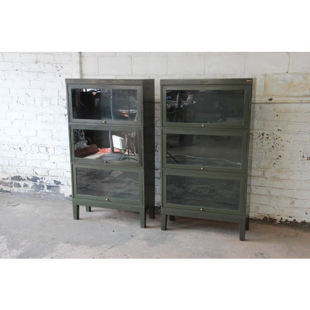 Shaw Walker Antique Metal Barrister Bookcases A Pair Chairish
