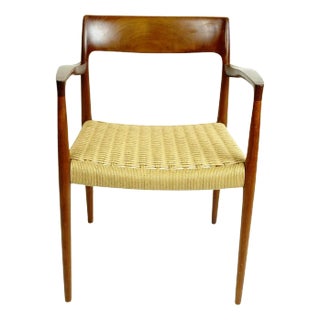Scandinavian Modern Teak and Paper Cord Mod. 57 Armchair by Niels Otto Moller for J.l. Møllers For Sale
