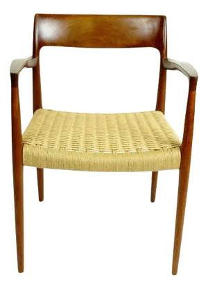Scandinavian Modern Teak and Paper Cord Mod. 57 Armchair by Niels Otto Moller for J.l. Møllers