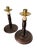 Pair of Antique English Oak Barley Twist Candlesticks With Brass Bobeches, Victorian C. 1890 For Sale - Image 6 of 9