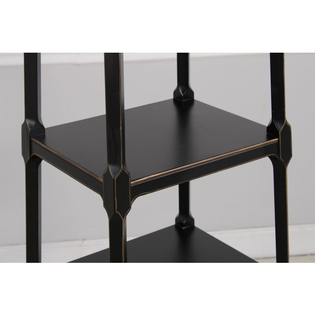 Regency Ebony & Gold 4 Tier Etagere Bookcase Shelf For Sale In Philadelphia - Image 6 of 12