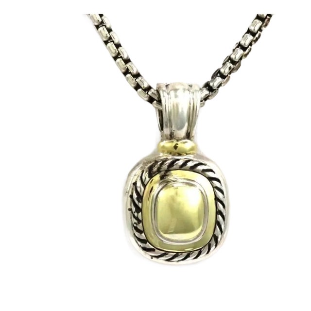 Late 20th Century David Yurman Albion Sterling Silver 14k Yellow Gold Pendant For Sale