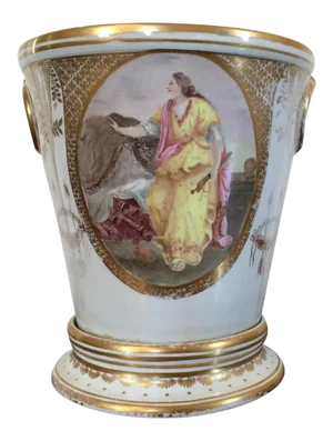 1800s English Coalport Porcelain Planter