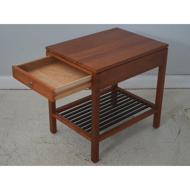 Mission Stickley Cherry Mission Style 2 Tier Side Table For Sale - Image 3 of 17