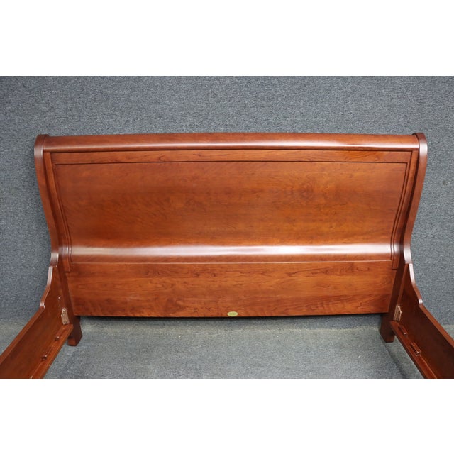 Martin’s Furniture Solid Cherry King Sleigh Bed For Sale In Philadelphia - Image 6 of 11
