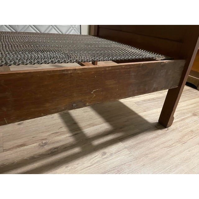 Wood Late 20th Century Carved Hardwood Twin Bed For Sale - Image 7 of 12