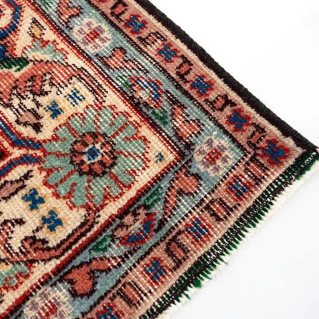 Vintage Green Tabriz-Style Floral Medallion Area Rug For Sale - Image 4 of 5
