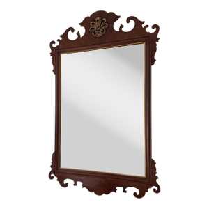 Mid 20th Century Drexel Heritage Chippendale Style Mahogany Mirror With Gilded Accent