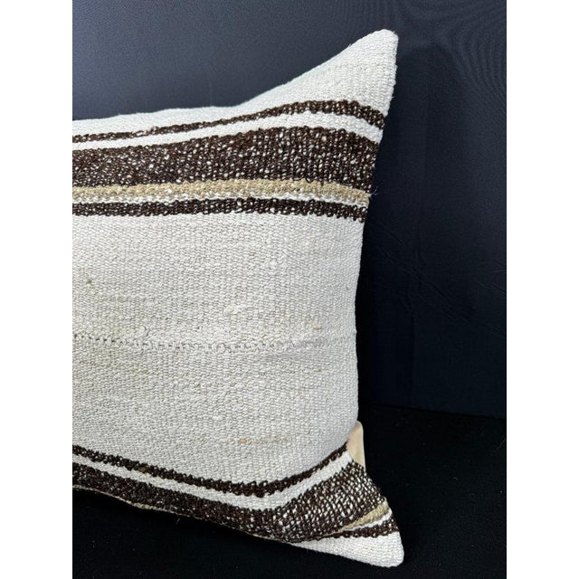 Contemporary Turkish Hemp Pillow Cushion Natural Beige Brown Cushion Cover 20x20 For Sale - Image 3 of 4