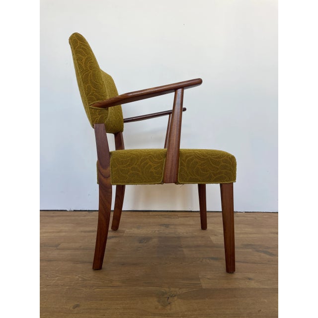 Vintage Danish Teak Chair with Green Fabric, 1970 For Sale - Image 6 of 18