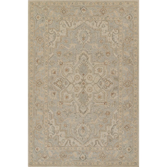 Momeni Pasha Light Blue Hand Tufted Area Rug 8' X 10' For Sale