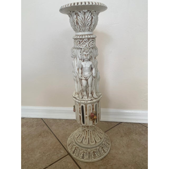 Mid-Century Italian Baroque Ardalt Frutta Antico Signed Ceramic Plant Stand For Sale - Image 11 of 13