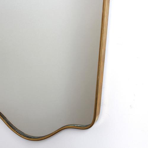 Mid-Century Italian Wall Mirror with Brass Frame, 1960s For Sale - Image 10 of 14