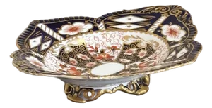 1906 English Royal Crown Derby Traditional Imari Footed Dish