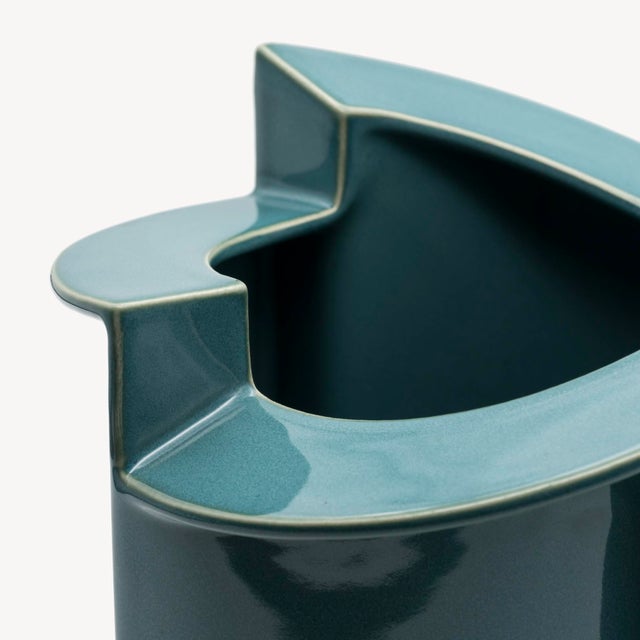 1980s Windmill Turquoise Porcelain Vases by Jan Van Der Vaart for Rosenthal, Set of 2, 1988, Set of 2 For Sale - Image 5 of 15