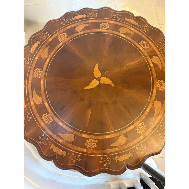 Brown Large Antique Irish Killarney Marquetry Inlaid Yew Wood Centre Table attributed to the Egan Workshop, 1860 For Sale - Image 8 of 18