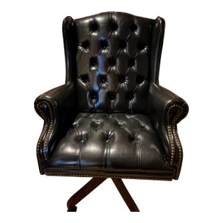 Global Upholstery Traditional Queen Anne Style High Back Tilter Office Chair For Sale