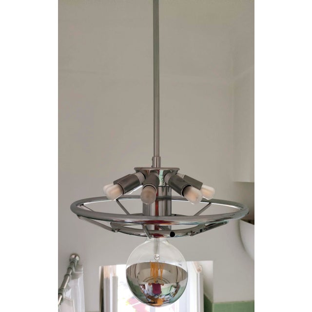 Murano Glass Pendant Lamp with 8 Petals attributed to Carlo Nason for AV Mazzega, 1970s For Sale - Image 10 of 11