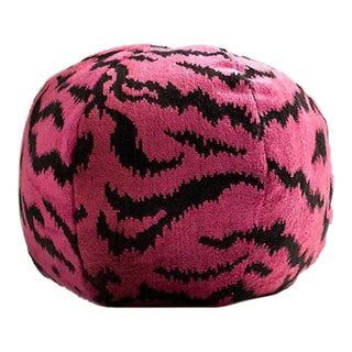 The House of Scalamandré Tigre Sphere Pillow, Reds & Black For Sale