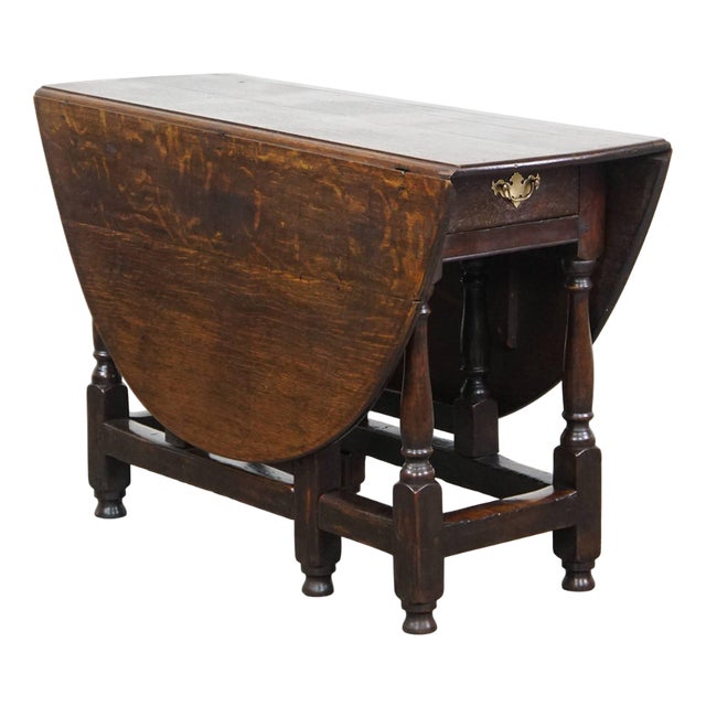 Antique English Oak Gateleg Table For Sale