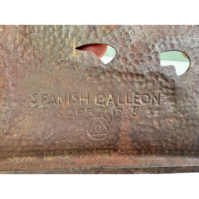 Vintage Cast Iron Spanish Galleon Bookends, Pair, Pat. 1928 Nautical Maritime Library Decor For Sale In Orlando - Image 6 of 9