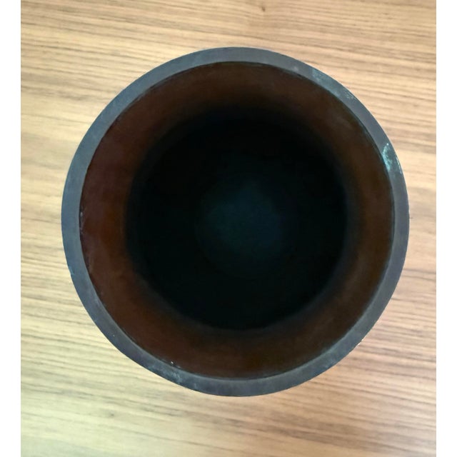 Late 19th Century Antique Japanese Meiji Bronze Champlevé Enamel Hu Vase With Ring Handles For Sale - Image 5 of 6
