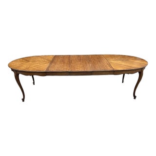 Kindel Grand Rapids Provence Louis XV Cherry Wood Banquet Table - Extending to 114" - Vintage Mid 20th Century For Sale