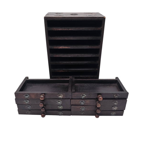 Mid-Century Indian Hardwood Apothecary Cabinet With Eight Drawers (13") For Sale In San Francisco - Image 6 of 15