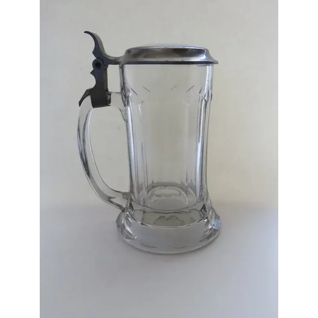Glass German Glass Pewter Enamel Stein Mug Tankard Glass For Sale - Image 7 of 11
