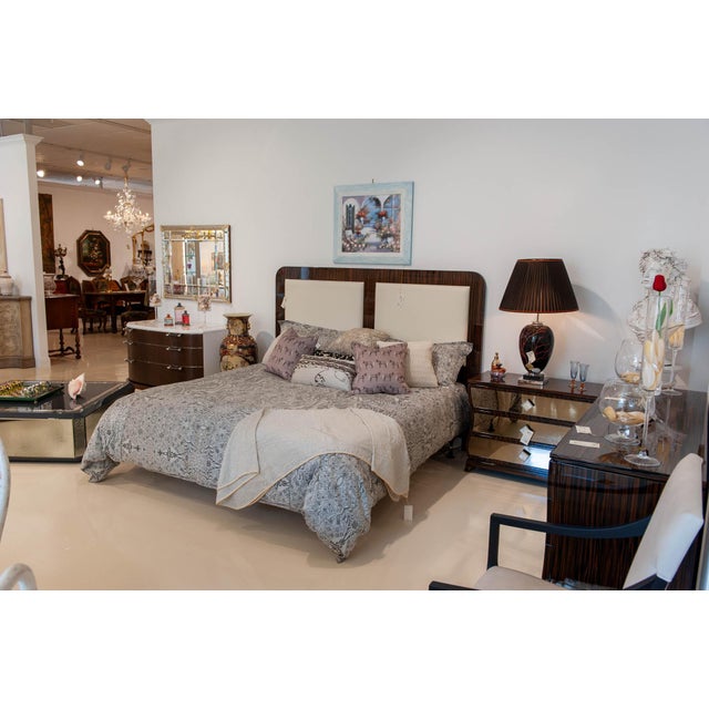 Italian Modern Italian Makassar Ebony Nightstand With Smoked Mirror Drawers For Sale - Image 3 of 3